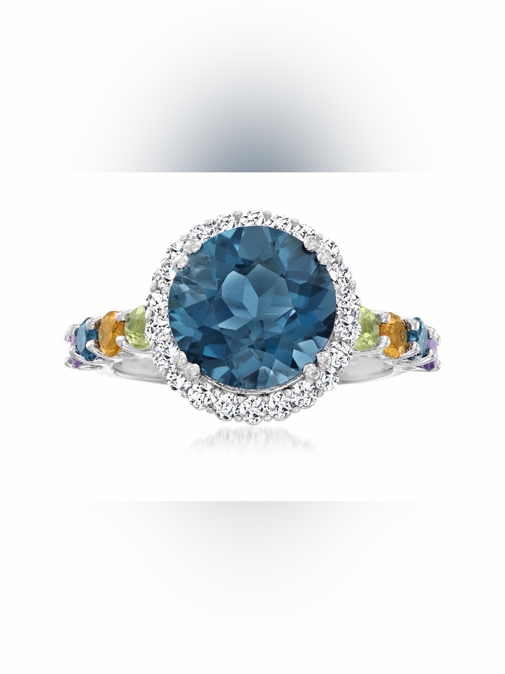 Ross-Simons 4.20 ct. t.w. London Blue Topaz andMulti-Gem Halo in Sterling Silver - Picture 3 of 7